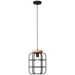 Brilliant Gwen Pendel Lampe Metall Tre Svart | 250mm - Egnet for 1x E27