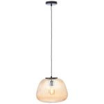 Brilliant Kaizen Pendel Lampe Glass Pendel Lampe Metall Svart Beige | 350mm - Egnet for 1x E27