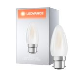 Ledvance Classic Superior LED Pære B22d Mignon filament matt 3.4W 470lm - 927 ekstra varm hvit | beste fargegjengivelse - dimbar - erstatter 40W