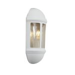 Ansell LED Veggbelysning Latina Halv Lantern Hvit - Egnet til E27 Opptil 42W | IP65 - Lyssensor