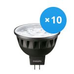 Fordelspakning 10x Philips Master LED Spot GU5.3 MR16 7.5W 500lm 24D - 930 varm hvit | beste fargegjengivelse - dimbar - erstatter 50W