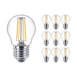 Fordelspakning 10x Philips Corepro LED Lustre E27 Ball filament klar 4.3W 470lm - 827 ekstra varm hvit | erstatter 40W