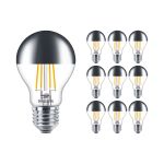 Fordelspakning 10x Philips Classic LED Pære E27 Pære mirror 7.2W 650lm 650lm - 827 ekstra varm hvit | dimbar - erstatter 60W