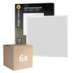 Fordelspakning 6x Bright Choice LED Panel Backlit 36W 3240lm - 840 Kald Hvit | 60x60cm - UGR <22
