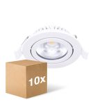Fordelspakning 10x Noxion LED Vippbar Slim Spot Hvit Runde 5W 550lm 60D - 940 Kald Hvit | 85mm - IP54 - Dimbar - Beste Fargegjengivelse