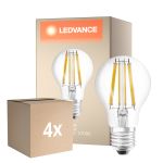 Fordelspakning 4x Ledvance Classic LED E27 Pære filament klar 11W 1521lm - 827 ekstra varm hvit | dimbar - erstatter 100W