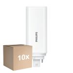 Fordelspakning 10x Philips CorePro PL-T LED Pære HF 6.5W - 840 Kald Hvit | 4-Stift - Erstatter 18W