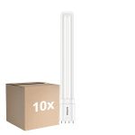 Fordelspakning 10x Philips CorePro PL-L LED Pære EM/Mains 12W - 830 Varm Hvit | 4-Stift - Erstatter 24W
