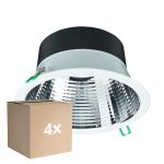 Fordelspakning 4x Philips LED downlight Coreline DN142B Aluminium Hvit 19.2W 2300lm 60D - 840 kald hvit | Utskjæring 200mm - IP20 - UGR<19