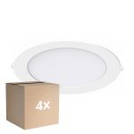 Fordelspakning 4x Noxion LED Downlight Slim V2.0 20W 2000lm 120D - 830 Varm Hvit | 225mm - Utskjæring 200mm - IP44 