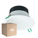 Fordelspakning 4x Philips LED downlight Coreline DN142B Aluminium Hvit 11W 1200lm 60D - 830 varm hvit | Utskjæring 155mm - IP20 - Hvit Reflektor