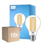 Fordelspakning 10x Philips Corepro LED Pære E27 Pære klar 13W 2000lm - 827 ekstra varm hvit | erstatter 120W