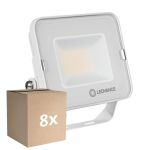 Fordelspakning 8x Ledvance LED flomlys Kompakt Hvit 20W 2000lm 100D - 840 kald hvit | IP65 - symmetrisk 