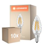 Fordelspakning 10x Ledvance Classic LED E14 TWisted Mignon Filament Klar 3.4W 470lm - 827 Ekstra Varm Hvit | Erstatter 40W