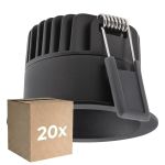 Fordelspakning 20x Ledvance LED spot Mørklight Aluminium svart 8W 680lm 36D - 930 varm hvit | Utskjæring 68mm - IP44 - beste fargegjengivelse - dimbar