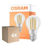 Fordelspakning 4x Osram Parathom Classic LED E27 Pære Filament Klar 6.5W 806lm - 822-827 Dim To Warm | Dimbar - Erstatter 60W