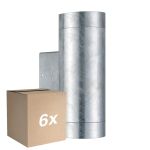 Fordelspakning 6x Nordlux Tin Veggbelysning Brushed Aluminium | Egnet for 2x GU10