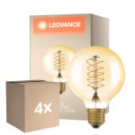 Fordelspakning 4x Ledvance Vintage 1906 LED E27 Globe gull 4.8W 420lm - 822 ekstra varm hvit | dimbar - erstatter 37W