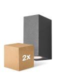 Fordelspakning 2x D'Lite Veggbelysning Vrebos Svart Up & Down | IP54 - Egnet Til 2x GU10