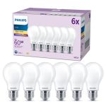 Fordelspakning 6x Philips Pære LED E27 Pære Matt 7W 806lm - 827 Ekstra Varm Hvit