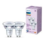 Fordelspakning 2x Philips LED Spot GU10 PAR16 5W 355lm 36D - 827 Ekstra Varm Hvit