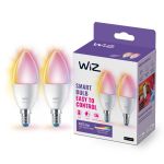 Dobbeltpakke 2x WiZ Smart LED E14 Mignon Matt 5W 470lm | Beste Fargegjengivelse - Dimbar - Erstatter 40W