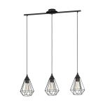 Eglo Pendel Lampe Tarbes Stål Svart | IP20 - Egnet for 3x E27 