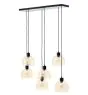Brilliant Casto Pendel Lampe Glass Pendel Lampe Metall Svart Beige | Egnet for 6x E27