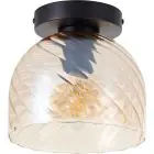Brilliant Casto Taklampe Glass Metall Svart Beige | 190mm - Egnet for 1x E27