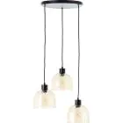 Brilliant Casto Pendel Lampe Glass Pendel Lampe Metall Svart Beige | 510mm - Egnet for 3x E27