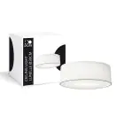 D'Lite Taklampe Lunelle 30cm Tekstil Hvit | Egnet for 2x E27 