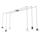 Emibig Pendel Lampe Fuji Stål Svart | Egnet for 2x E14 - Max 10W, 2x GU10 - Max 10W, 2x GX53 - Max 10W
