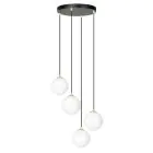 Emibig Pendel Lampe Royal Stål Svart | Egnet for 4x E14 - Max 10W