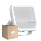 Fordelspakning 4x Ledvance LED Flomlys Aluminium Hvit 41W 6000lm 100D - 840 Kald Hvit | IP66 - Symmetrisk