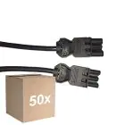 Fordelspakning 50x Noxion GST - Kompatibel Forlengelseskabel Svart - Male + Female - 1,5m - 3 pole 1,5mm2