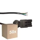Fordelspakning 50x Noxion GST - Kompatibel Strømforsyningskabel Svart - Male + Åpne ender - 3m - 3 pole 0,75mm2