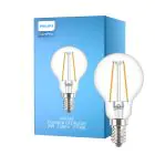 Philips Corepro LED Lustre E14 Ball filament klar 2W 250lm - 827 ekstra varm hvit | erstatter 25W