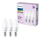 Fordelspakning 3x Philips Pære LED E14 Mignon Matt 5W 470lm - 827 Ekstra Varm Hvit